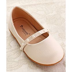 Cute Walk by Babyhug Slip On Ballerina with Pearl Detailing - Beige