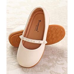 Cute Walk by Babyhug Slip On Ballerina with Pearl Detailing - Beige