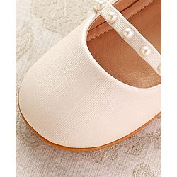 Cute Walk by Babyhug Slip On Ballerina with Pearl Detailing - Beige