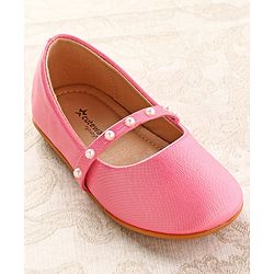 Cute Walk by Babyhug Slip On Ballerina with Pearl Detailing - Beige