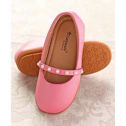 Cute Walk by Babyhug Slip On Ballerina with Pearl Detailing - Beige
