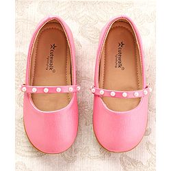 Cute Walk by Babyhug Slip On Ballerina with Pearl Detailing - Beige
