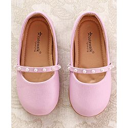 Cute Walk by Babyhug Slip On Ballerina with Pearl Detailing - Beige