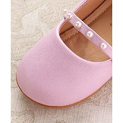 Cute Walk by Babyhug Slip On Ballerina with Pearl Detailing - Beige