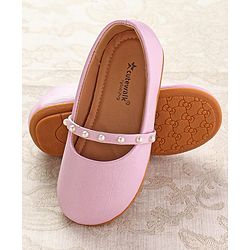 Cute Walk by Babyhug Slip On Ballerina with Pearl Detailing - Beige