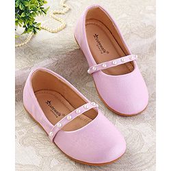 Cute Walk by Babyhug Slip On Ballerina with Pearl Detailing - Beige
