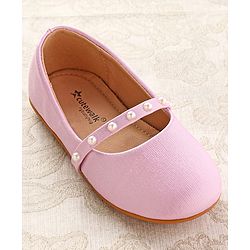 Cute Walk by Babyhug Slip On Ballerina with Pearl Detailing - Beige
