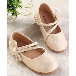Cute Walk by Babyhug Ballerinas With Velcro Closure & Bow Applique - Beige