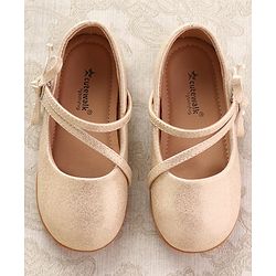 Cute Walk by Babyhug Ballerinas With Velcro Closure & Bow Applique - Beige