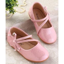 Cute Walk by Babyhug Ballerinas With Velcro Closure & Bow Applique - Beige