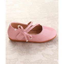 Cute Walk by Babyhug Ballerinas With Velcro Closure & Bow Applique - Beige