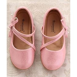 Cute Walk by Babyhug Ballerinas With Velcro Closure & Bow Applique - Beige