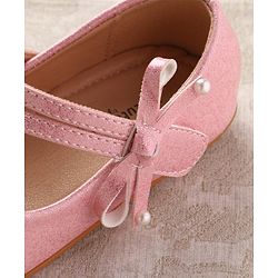 Cute Walk by Babyhug Ballerinas With Velcro Closure & Bow Applique - Beige