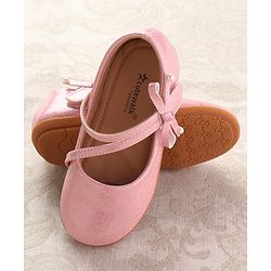 Cute Walk by Babyhug Ballerinas With Velcro Closure & Bow Applique - Beige
