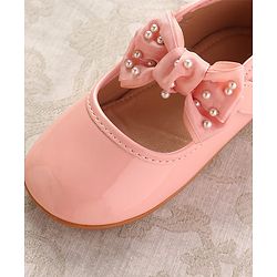 Cute Walk by Babyhug Ballerinas With Velcro Closure & Bow Applique - Pink