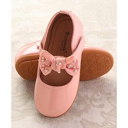 Cute Walk by Babyhug Ballerinas With Velcro Closure & Bow Applique - Pink