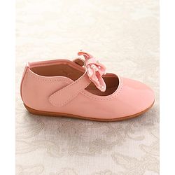 Cute Walk by Babyhug Ballerinas With Velcro Closure & Bow Applique - Pink