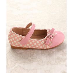 Cute Walk by Babyhug Ballerinas With Velcro Closure & Glitter Bow Applique - Pink