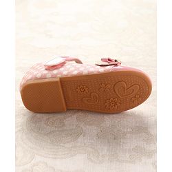 Cute Walk by Babyhug Ballerinas With Velcro Closure & Glitter Bow Applique - Pink