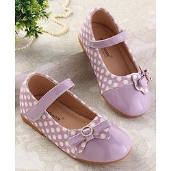 Cute Walk by Babyhug Ballerinas With Velcro Closure & Glitter Bow Applique - Pink