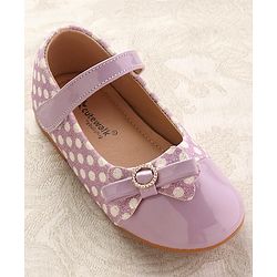 Cute Walk by Babyhug Ballerinas With Velcro Closure & Glitter Bow Applique - Pink