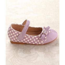 Cute Walk by Babyhug Ballerinas With Velcro Closure & Glitter Bow Applique - Pink