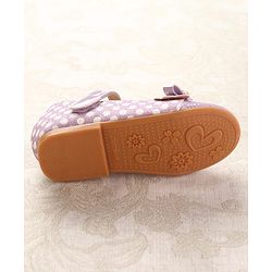 Cute Walk by Babyhug Ballerinas With Velcro Closure & Glitter Bow Applique - Pink