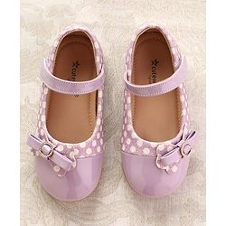 Cute Walk by Babyhug Ballerinas With Velcro Closure & Glitter Bow Applique - Pink