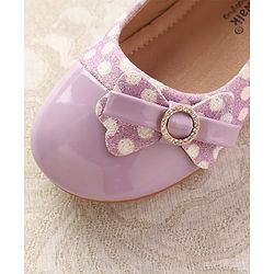 Cute Walk by Babyhug Ballerinas With Velcro Closure & Glitter Bow Applique - Pink