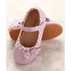 Cute Walk by Babyhug Ballerinas With Velcro Closure & Glitter Bow Applique - Pink