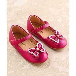 Cute Walk by Babyhug Ballerina with Velcro Closure & Bow Applique - White