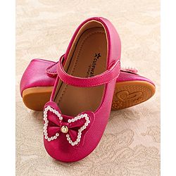 Cute Walk by Babyhug Ballerina with Velcro Closure & Bow Applique - Fuchsia
