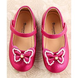Cute Walk by Babyhug Ballerina with Velcro Closure & Bow Applique - White