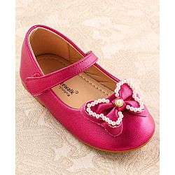 Cute Walk by Babyhug Ballerina with Velcro Closure & Bow Applique - Fuchsia