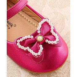 Cute Walk by Babyhug Ballerina with Velcro Closure & Bow Applique - Fuchsia