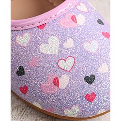 Cute Walk by Babyhug Ballerina with Velcro Closer & Hearts Print - Pink