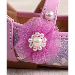Cute Walk by Babyhug Ballerina with Velcro Closer & Hearts Print - Pink