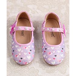 Cute Walk by Babyhug Ballerina with Velcro Closer & Hearts Print - Pink