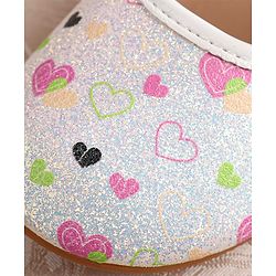 Cute Walk by Babyhug Ballerina with Velcro Closer & Hearts Print - Pink