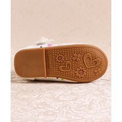 Cute Walk by Babyhug Ballerina with Velcro Closer & Hearts Print - Pink