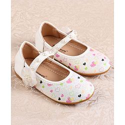 Cute Walk by Babyhug Ballerina with Velcro Closer & Hearts Print - Pink
