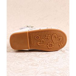 Cute Walk by Babyhug Velcro Closer Ballerina with Floral Applique & Bear Print - White