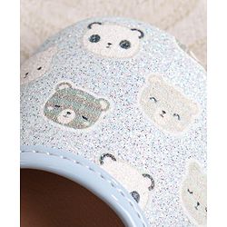 Cute Walk by Babyhug Velcro Closer Ballerina with Floral Applique & Bear Print - White