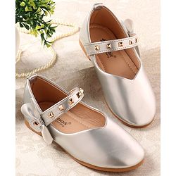 Cute Walk by Babyhug Ballerina with Velcro Closure & Applique - Silver