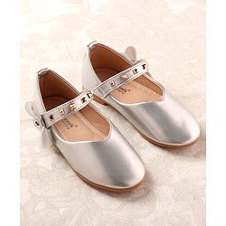 Cute Walk by Babyhug Ballerina with Velcro Closure & Applique - Silver