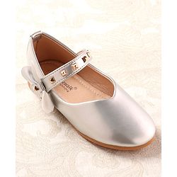 Cute Walk by Babyhug Ballerina with Velcro Closure & Applique - Silver