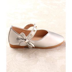 Cute Walk by Babyhug Ballerina with Velcro Closure & Applique - Silver