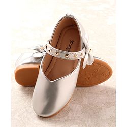Cute Walk by Babyhug Ballerina with Velcro Closure & Applique - Silver