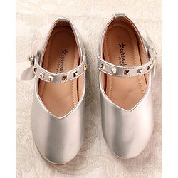 Cute Walk by Babyhug Ballerina with Velcro Closure & Applique - Silver