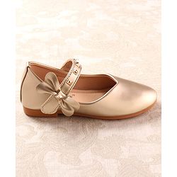 Cute Walk by Babyhug Ballerina with Velcro Closure & Applique - Golden